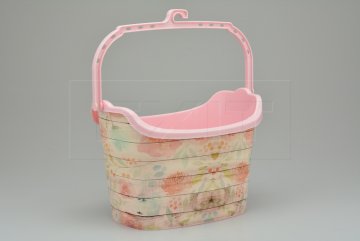 Dekorativní košík na kolíčky (21x15x14cm) - Růžový