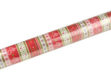Vánoční balící papír, proužky - 7.5m x 70cm