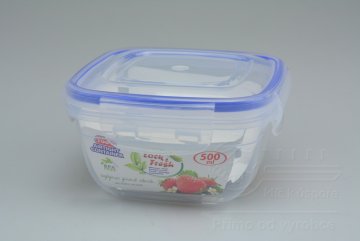 Plastový box na potraviny se silikonovým těsněním (7x12,5x12,5cm) - 500ml 