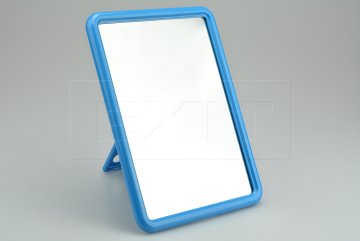 Obdélníkové zrcátko s plastovým stojánkem (18.5x13.5cm) - Světle modré