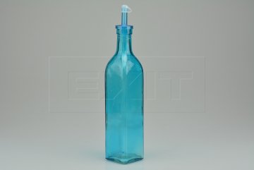Skleněná lahev na olej (30x6cm) - Modrá
