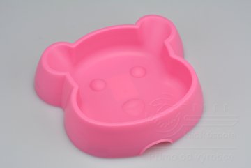 Plastová miska na krmivo medvídek - Růžová (21x18,5x5cm)