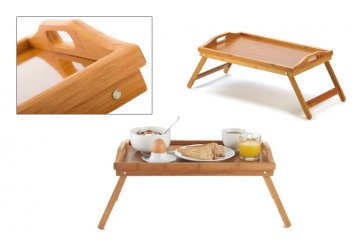 Snídaňový stolek, bambusový podnos s…