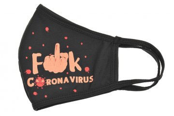 Textilní rouška - FCK corona virus, orange
