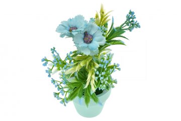 Dekorativní květina (16cm) - Modrá, 1ks
