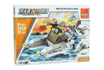 Stavebnice 0429, 96 dílků War Power - Rychlostní člun
