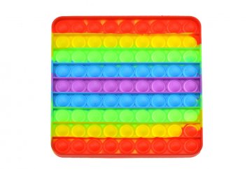 Fidget Popit Rainbow antistresová hračka Velký čtverec
