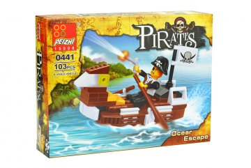 Stavebnice 0441, 103 dílků Pirates - Pirát na lodi