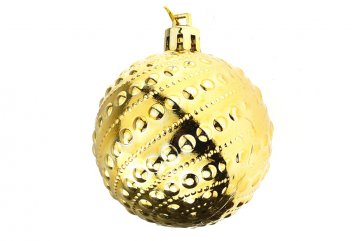 Vánoční koulička (6cm) - Zlatá, s bouličkama, 1ks