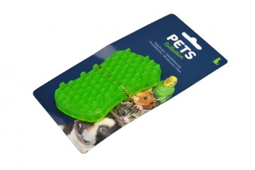 Gumový masírovací kartáč pro psy - Zelený (11,5cm)