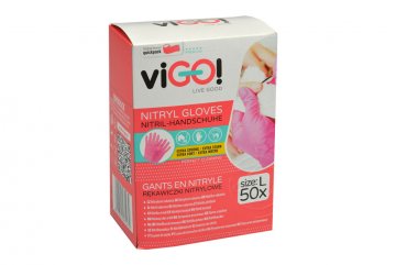 Jednorázové nitrilové rukavice VIGO 50ks růžové - Velikost L