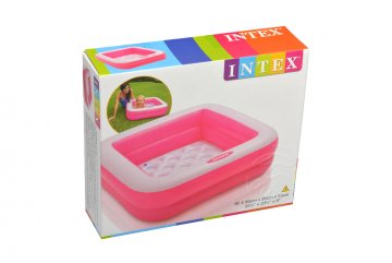 Čtvercový nafukovací bazén INTEX - Růžový…