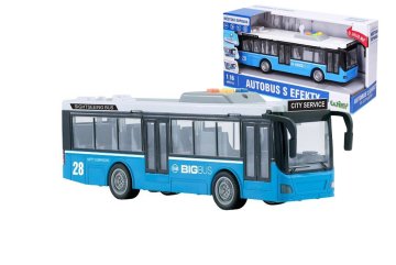 Autobus městské dopravy na setrvačník 29cm, modrý