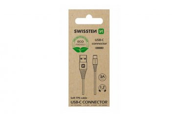 Datový kabel USB / USB-C 1,2 m, bílý (ECO BALENÍ)