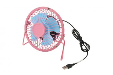 Mini ventilátor USB, 15 cm, růžový