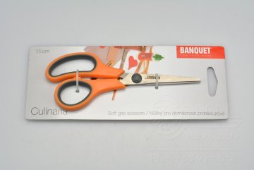 Protiskluzové nůžky pro domácnost BANQUET - Oranžové (15cm)