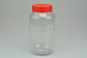 Skleněná nádoba s plastovým víkem (1500ml) - Červené víko