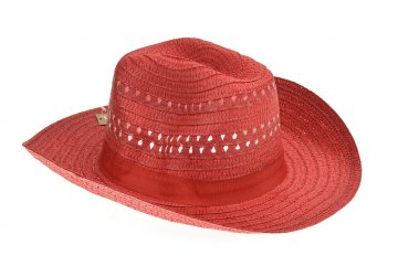 Letní klobouk 34x31cm, 631552 - Červený