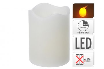 LED svíčka z vosku - Bílá