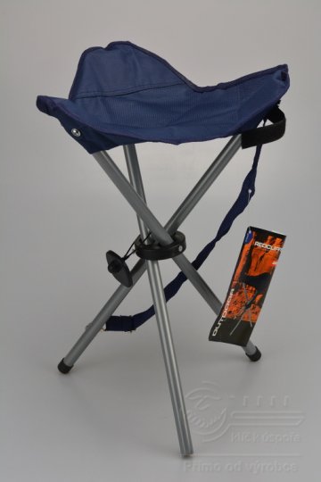 Kempingová stolička trojnožka REDCLIFFS - Modrá (45cm)