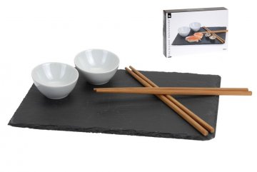Sushi set porcelán/břidlice/bambus sada 7ks 8711295226991