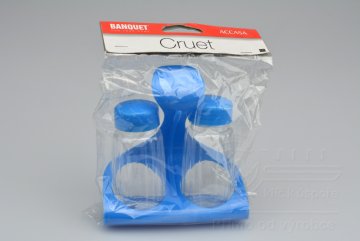 Plastová slánka s pepřenkou BANQUET Cruet - Modrá (11x11cm)