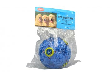 Plastová hračka pro psy se zvukem kachny - Modrá koule (9cm)