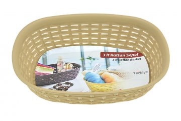 Plastový košík do domácnosti (30,5x22x7,5cm) - Béžově hnědý 3l