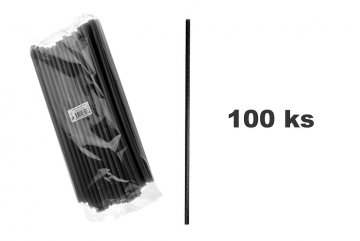 Plastová brčka 100 ks 260 x 8 mm, černé