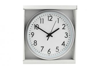 Kulaté nástěnné hodiny, 20cm - Stříbrné