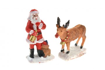 Vánoční dekorace figurky - Sob a Santa Klaus