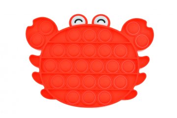 Fidget Popit antistresová hračka Krab, červený