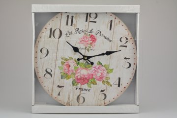 Nástěnné hodiny FLORA (33.5cm) - Růže France