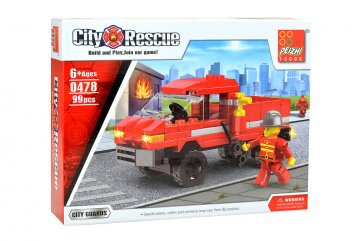 Stavebnice 0478, 99 dílků City Rescue - Hasičské auto