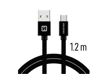 Datový kabel Swissten Textile USB / Micro USB 1,2…