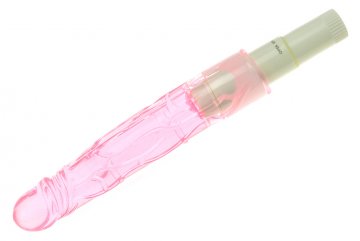 Masážní vibrátor s žilkama (17cm) - Růžový