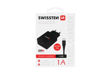 Síťový adaptér Swissten 1A + kabel micro USB,…