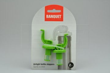 Zátky na láhve BANQUET 2ks - Zelené