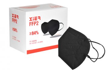 Respirátor FFP2 NR Fujian XIER, černý - Balení 25ks