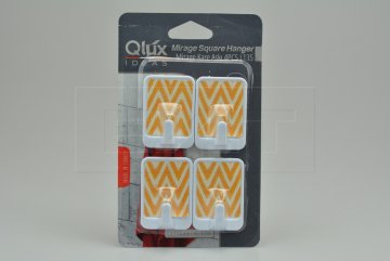 Plastové samolepící háčky QLUX (5cm) - Bílé oranžovým motivem