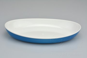Dvoubarevná plastová miska na potraviny IRAK 400ml - Modrá (21x13x2,5cm)