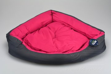 Trojuhelníkový pelíšek pro psy s vyndávacím polštářem - Růžový (62x52x16cm)
