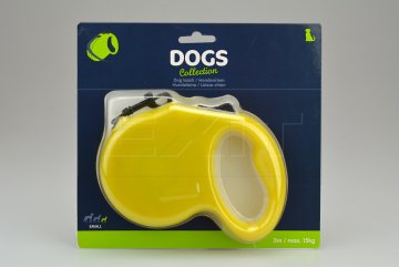 Svinovací vodítko DOGS 3m (max15kg) - Žluté