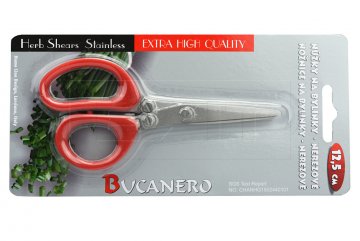 Nerezové nůžky na bylinky BUCANERO (12.5cm) - Červené