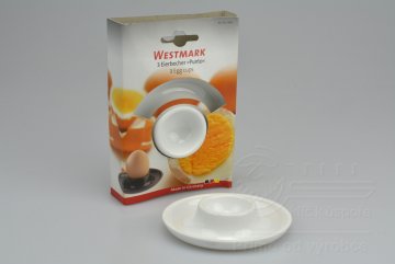 Set plastových stojánků na vajíčka WESTMARK 3ks - Bílé (10x2cm)