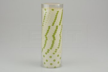Cukrářské papírové košíčky do 220°C / 25ks (6x4cm) - Bílé se zelenými puntíky