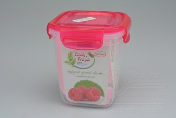 Plastový box na potraviny (11x10x10cm) - Růžový 575ml 
