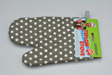Teflonová kuchyňská rukavice s magnetem - Šedá s puntíky (25cm)