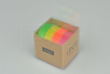 Set čtyř kusů barevných průhledných lepících pásek 