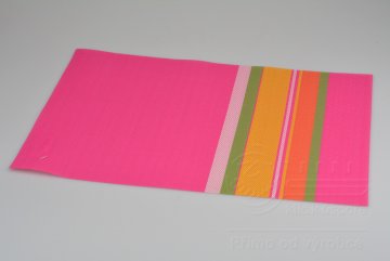 Pletené pruhované prostírání - Růžové (45x30cm)